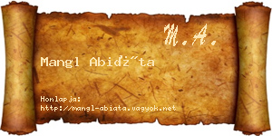 Mangl Abiáta névjegykártya